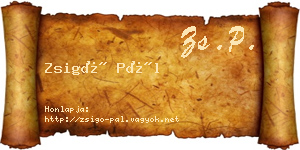 Zsigó Pál névjegykártya